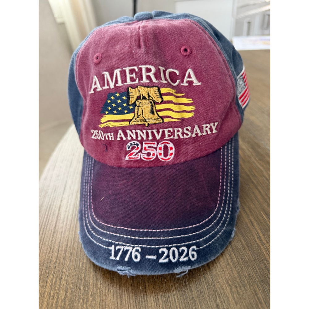 Red Blue America 250th Anniversary Hat One Size - Picture 2 of 6